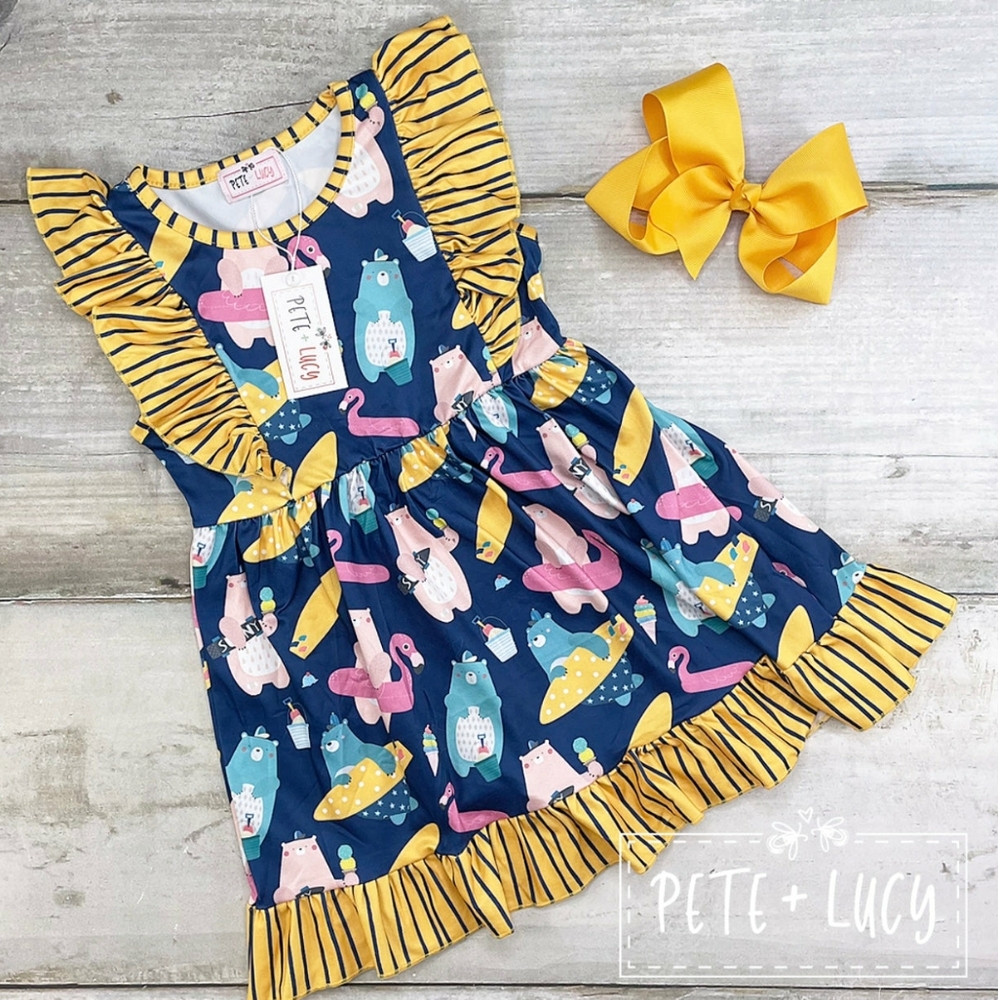 Pete and lucy ice cream bears dress 0 To 6 Months